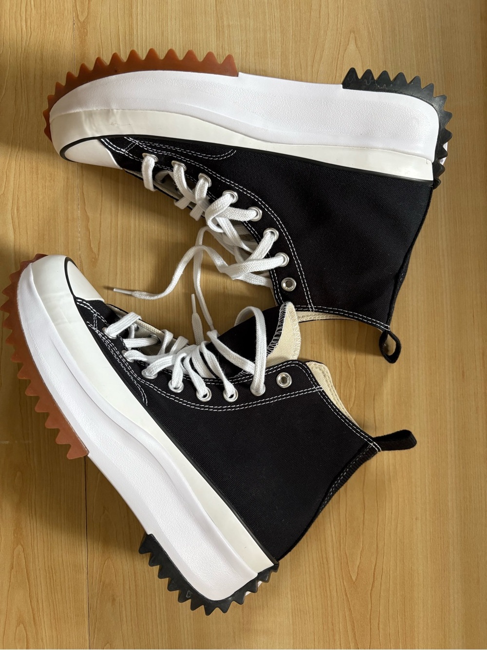 New Converse Black Platform Run Star Hike High-Top Sneakers - Picture 5 of 8